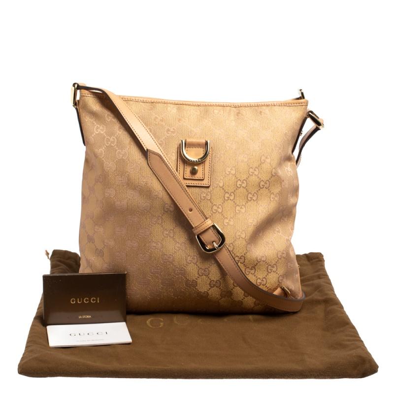 Gucci Beige/Metallic Pink GG Canvas and Leather Abbey Messenger bag 9