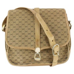 Vintage Gucci Beige Micro GG Monogram Crossbody Flap Bag 6G1021