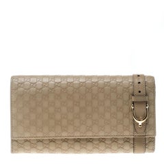 Gucci Beige Micro Guccissima Leather Continental Wallet