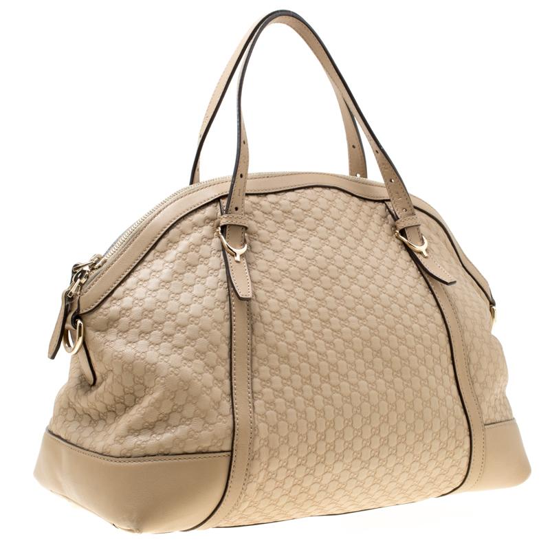 Gucci Beige Microguccissima Leather Medium Nice Top Handle Bag In Good Condition In Dubai, Al Qouz 2