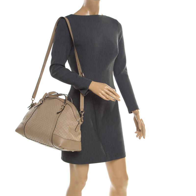 Women's Gucci Beige Microguccissima Leather Medium Nice Top Handle Bag