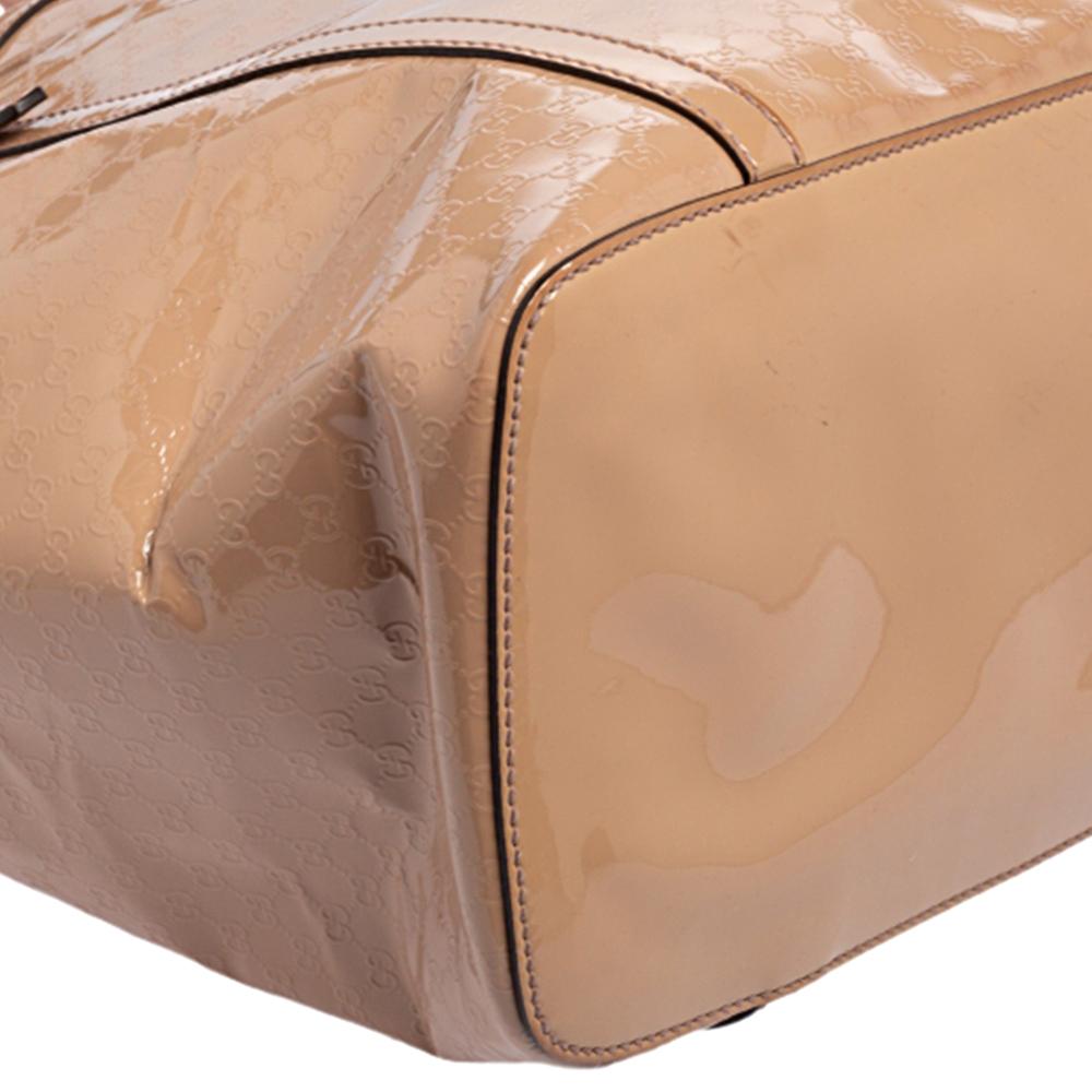 Gucci Beige Microguccissima Patent Leather Medium Nice Tote 5