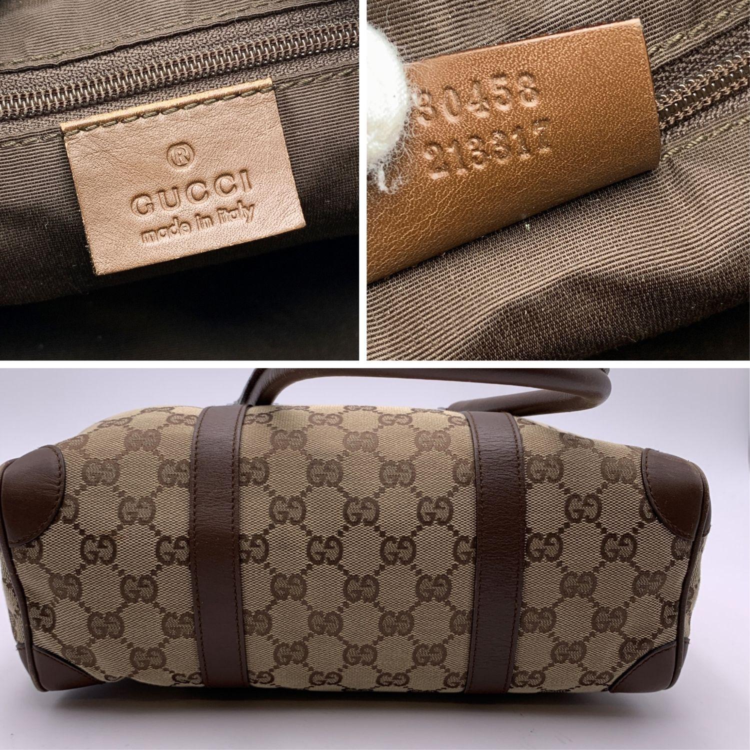Boston Bag Duffle Bag von Gucci in Beige mit Monogramm aus Segeltuch 1