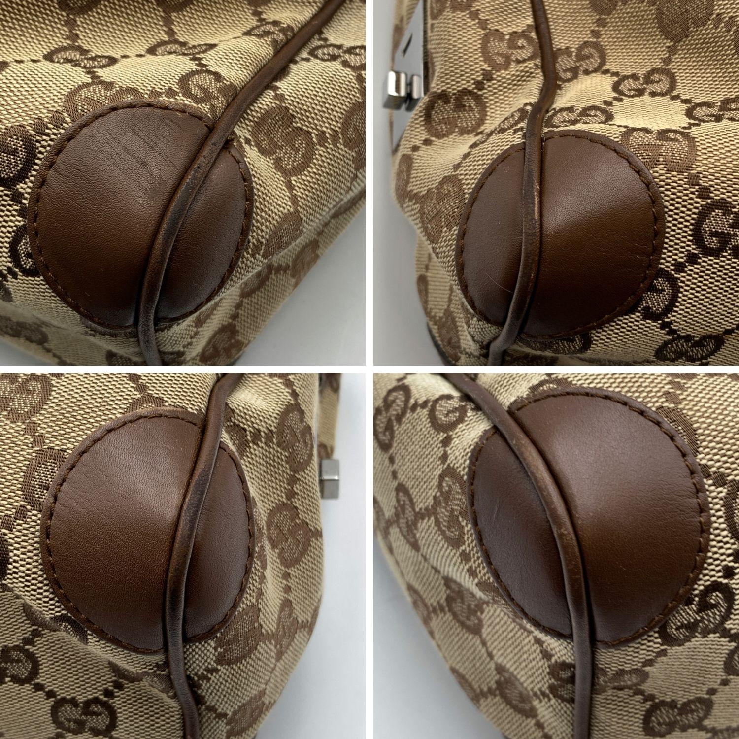 Boston Bag Duffle Bag von Gucci in Beige mit Monogramm aus Segeltuch 3