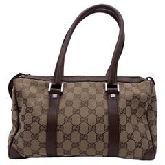 Boston Bag Duffle Bag von Gucci in Beige mit Monogramm aus Segeltuch
