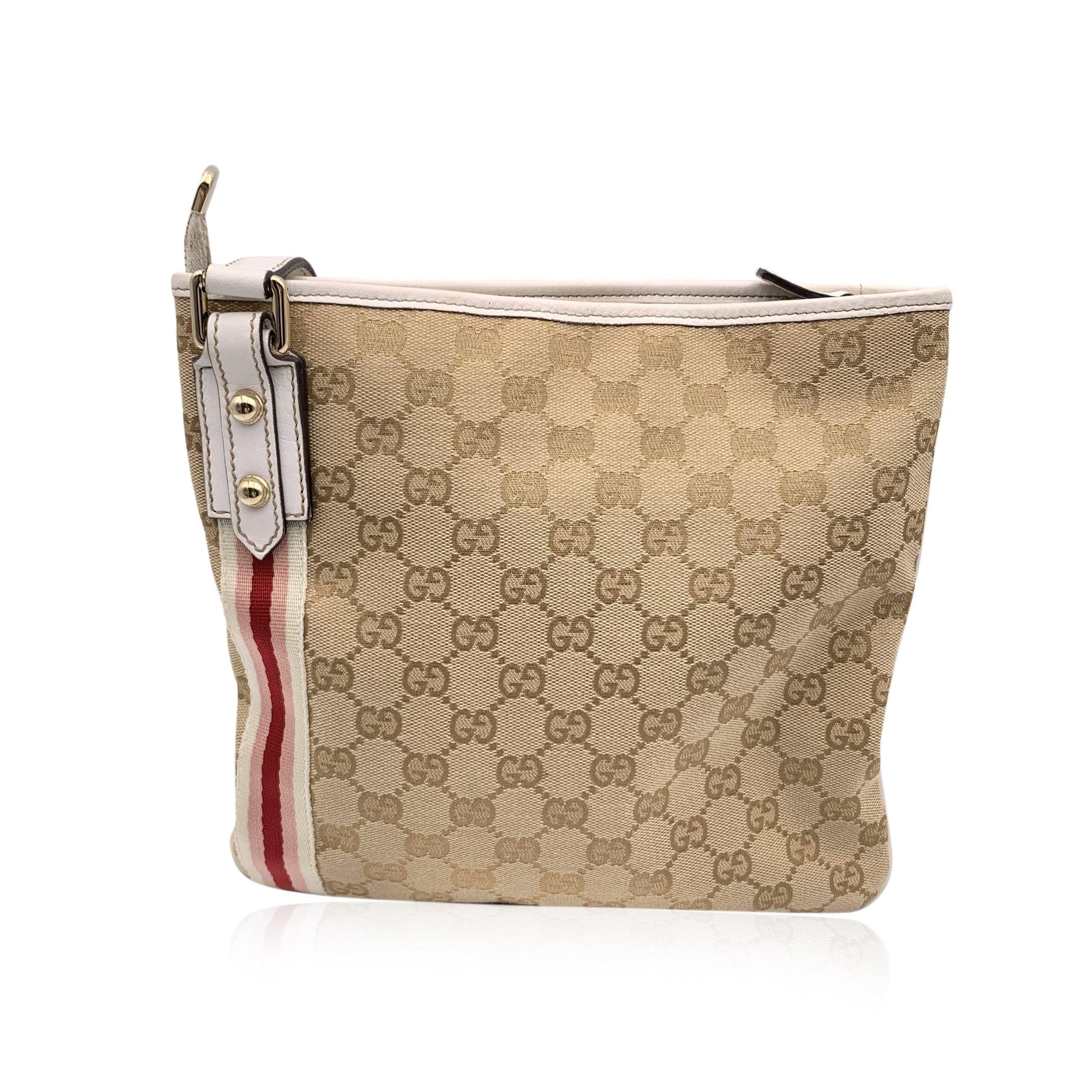 Gucci Beige Monogram Canvas Joliecoeur Messenger Shoulder Bag In Good Condition For Sale In Rome, Rome