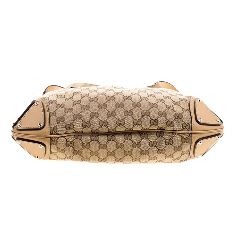 Gucci Beige Monogram Canvas Medium Indy Top Handle Bag 2