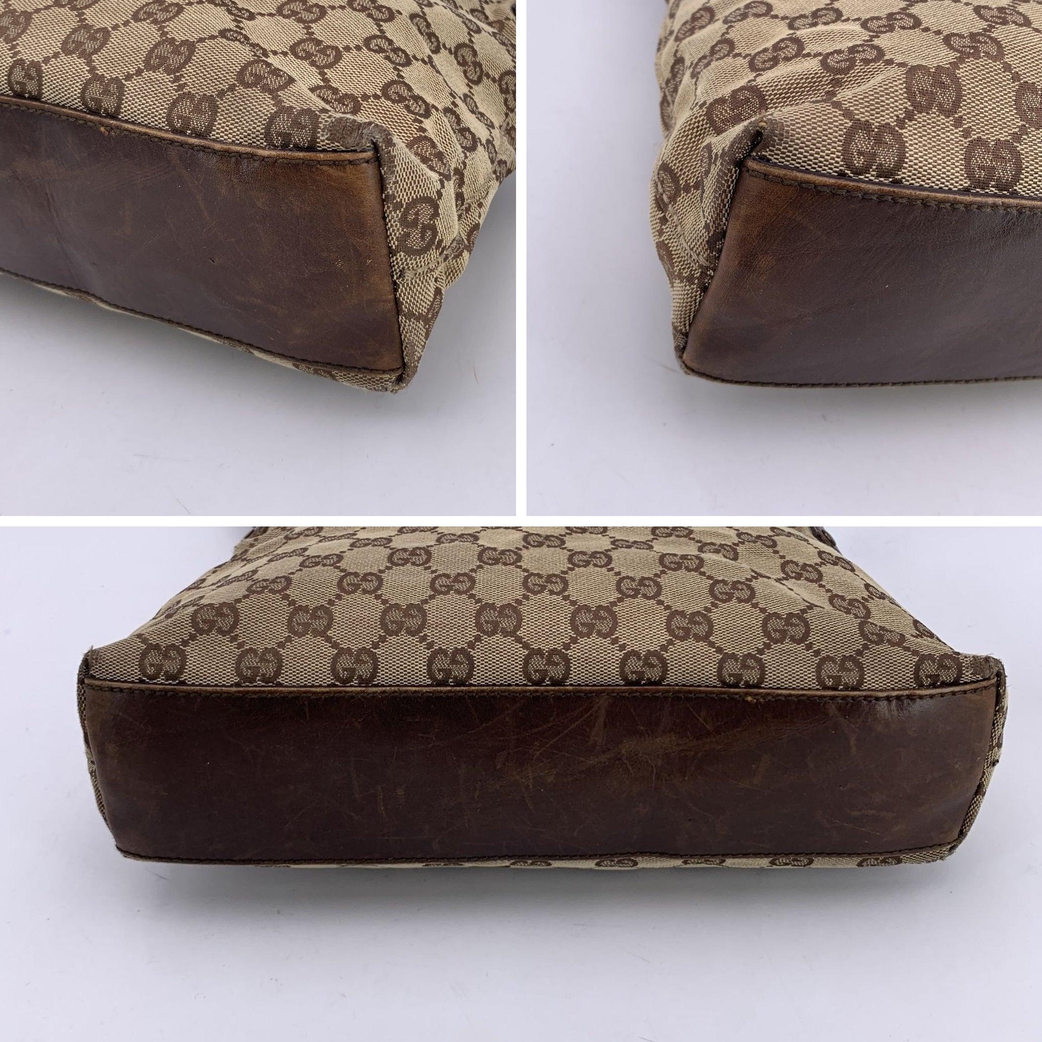 Gucci Beige Monogram Canvas Piston Lock Shoulder Bag 1