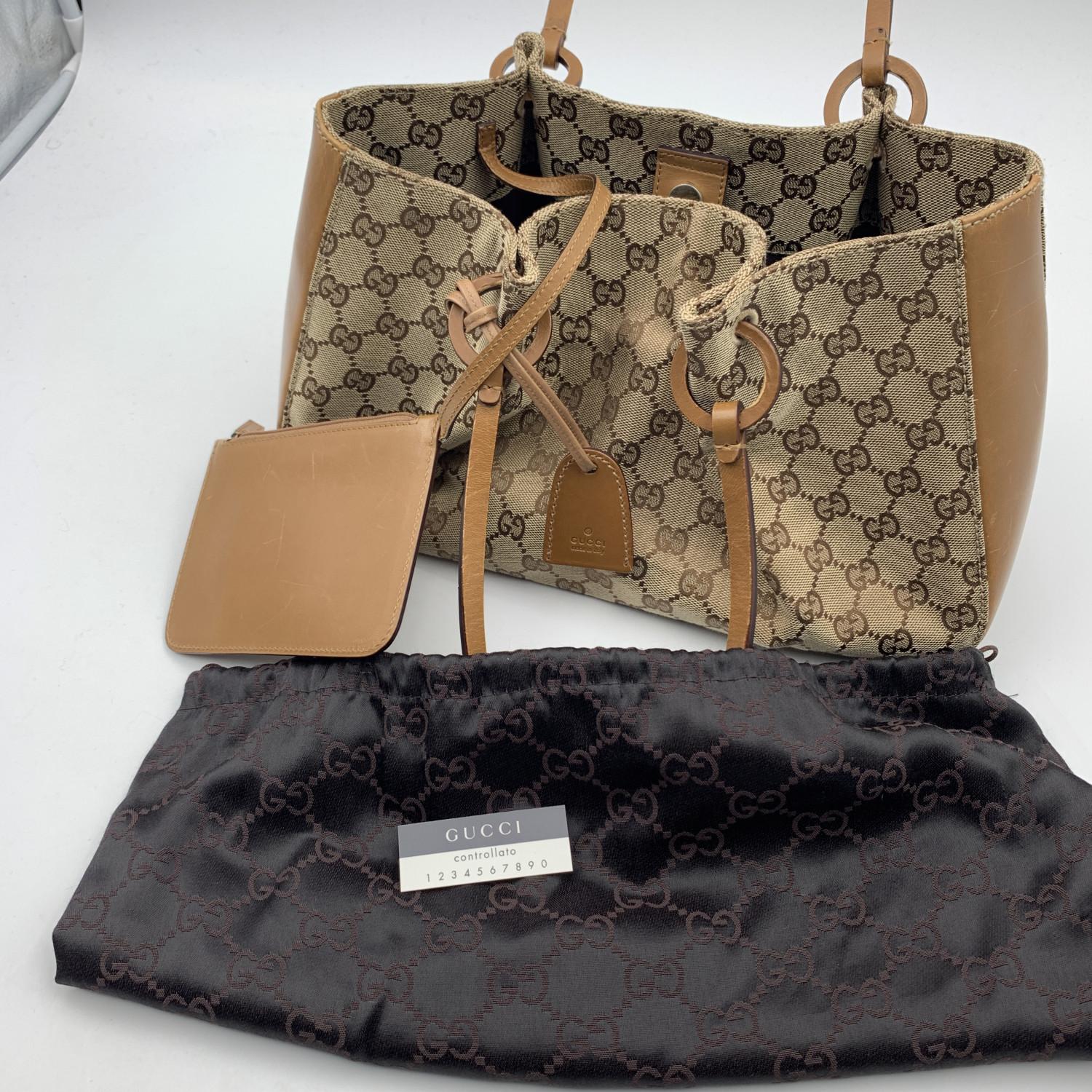 Women's Gucci Beige Monogram Canvas Tote Handbag Shopper