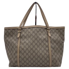 Gucci Beige Monogram Canvas Tote Handbag Shopping Bag