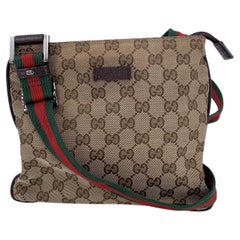 Gucci Beige Monogram GG Canvas Messenger Bag Web Strap