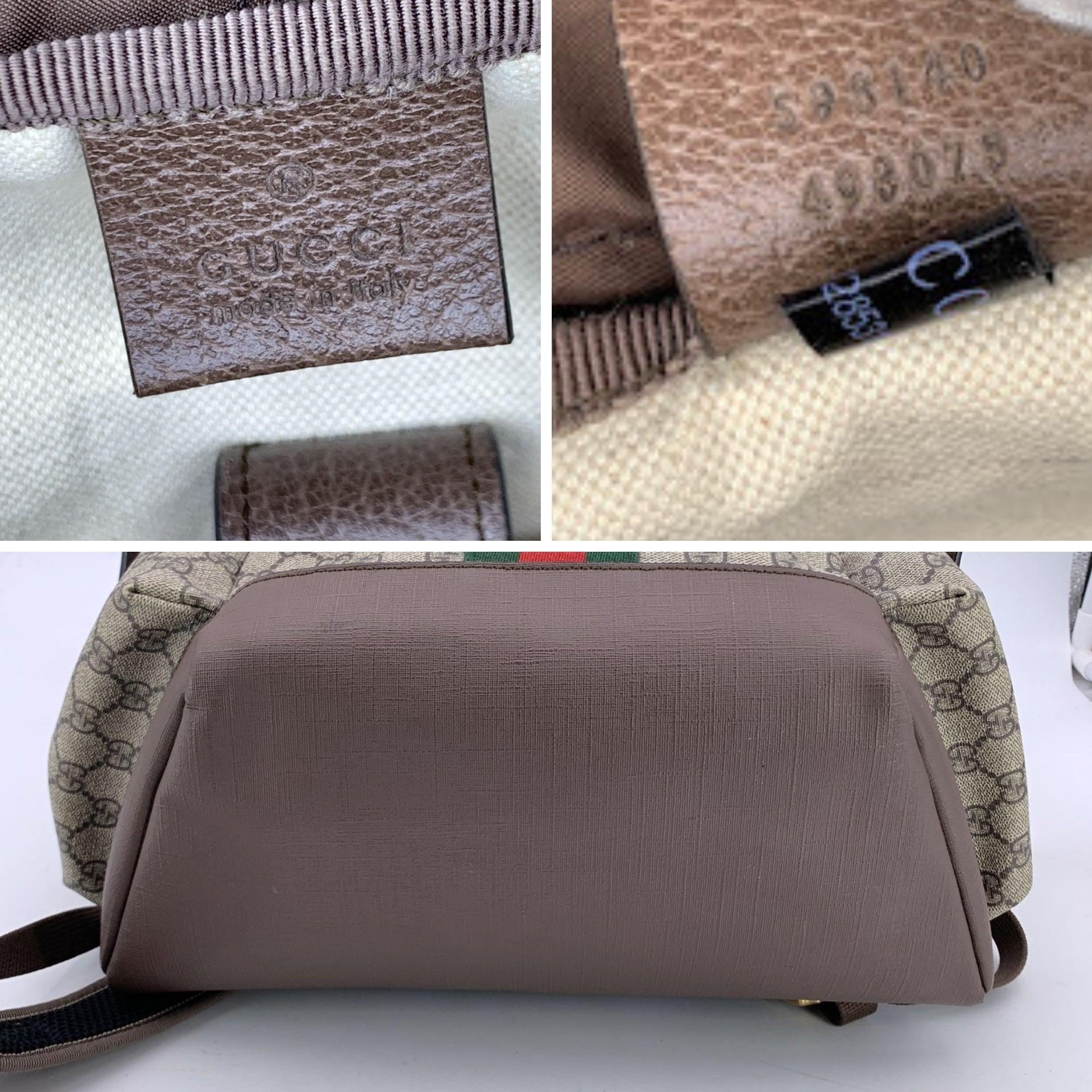 Gucci Beige Monogram GG Supreme Ophidia Canvas Backpack Bag 1