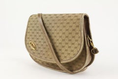 Gucci Beige Monogram Micro GG Crossbody Flap Bag 1216g1