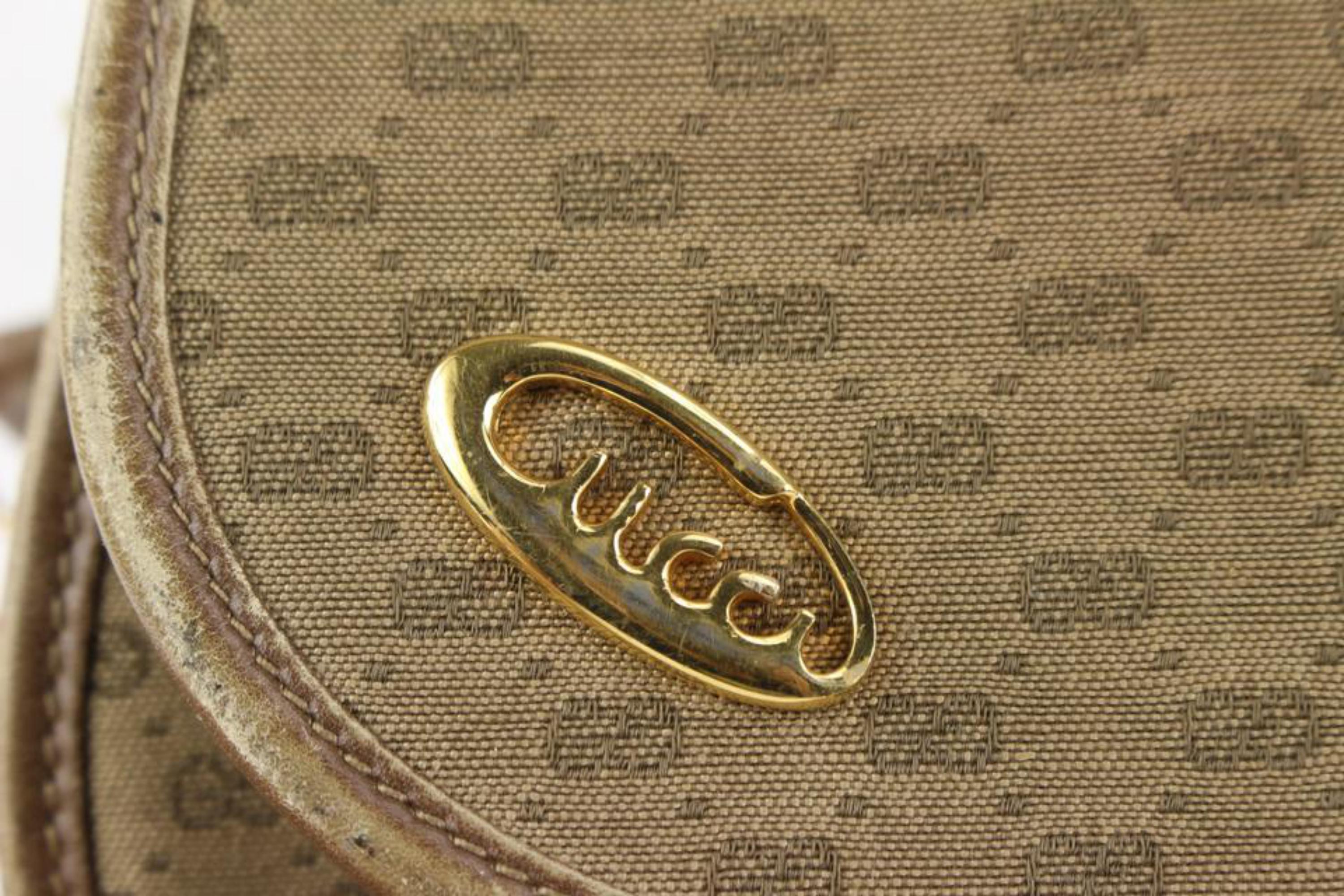 Gucci Beige Monogram Micro GG Crossbody Flap Bag 1216g1 For Sale 1