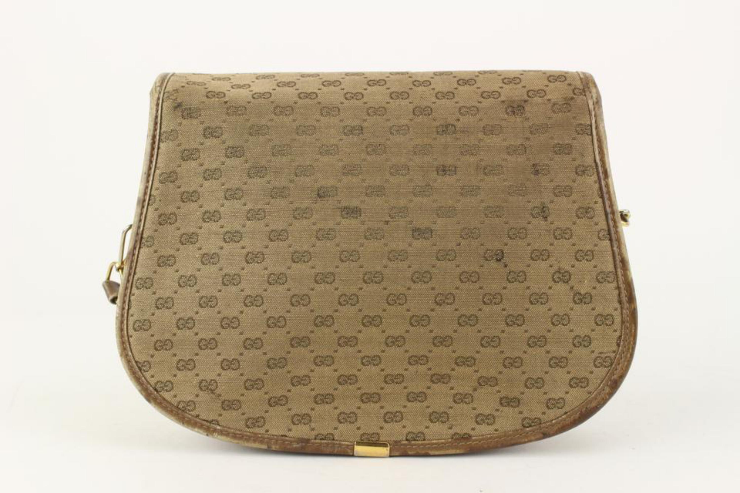 Gucci Beige Monogram Micro GG Crossbody Flap Bag 1216g1 For Sale 3