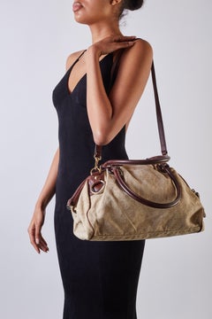 Gucci Beige Monogream Diamante Sukey Boston Bag