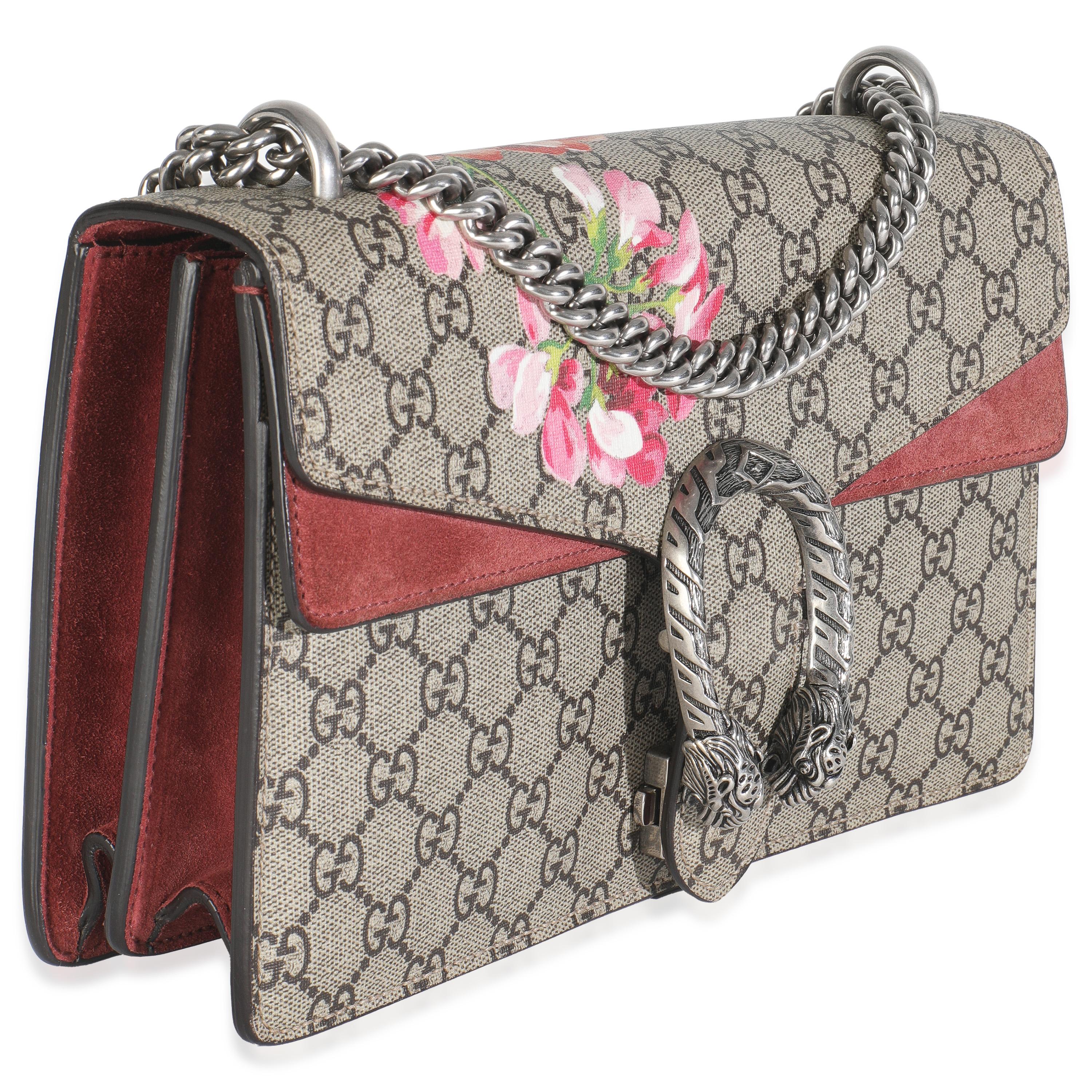 Gucci Beige Multicolor Dry Rose GG Supreme Canvas Blooms Medium Dionysus Bag Bon état - En vente à New York, NY