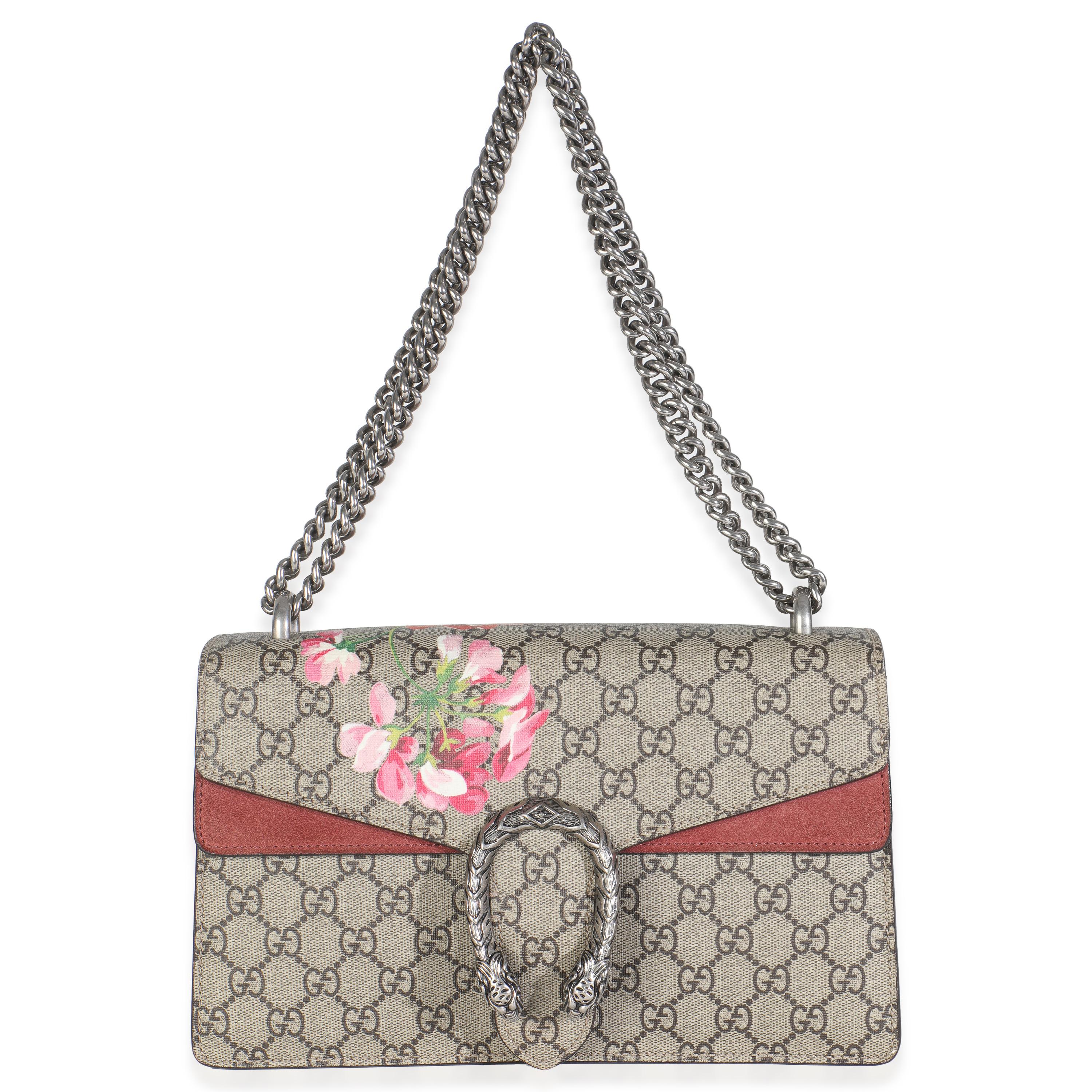 Gucci Beige Multicolor Dry Rose GG Supreme Canvas Blooms Medium Dionysus Bag en vente 2