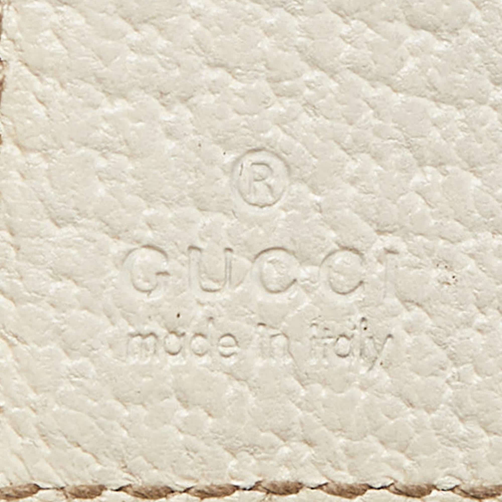Gucci Beige/Off White GG Canvas and Leather Compact Wallet 5