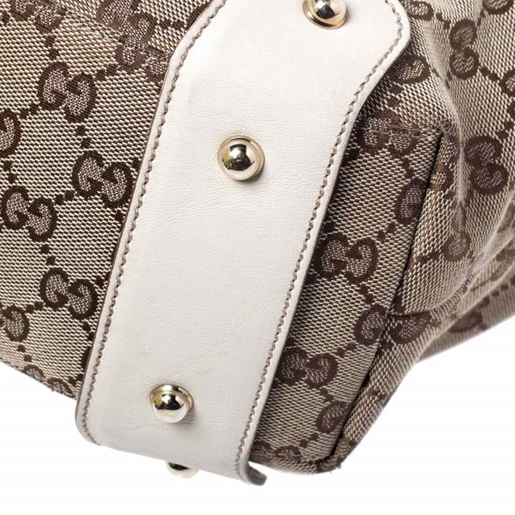 Gucci Beige/Off White GG Canvas and Leather Medium Pelham Shoulder Bag 5