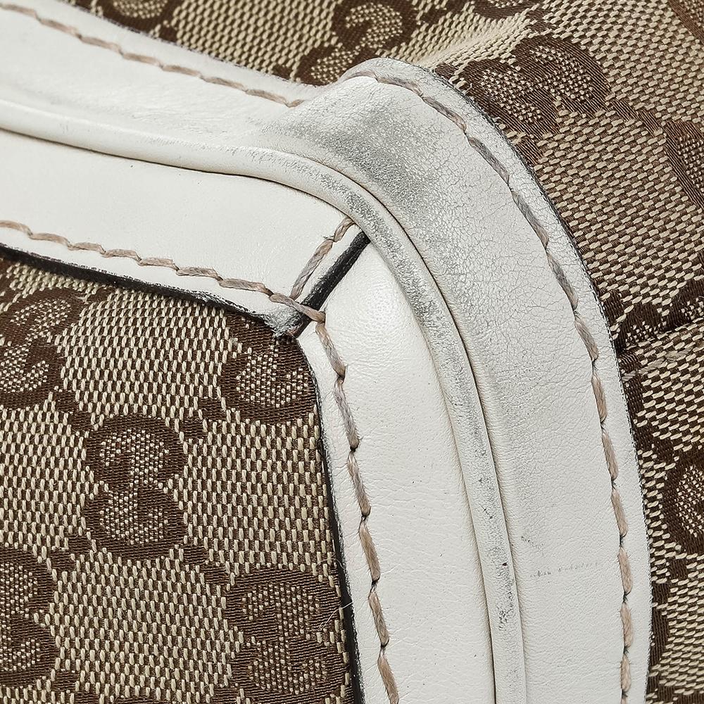 Gucci Beige/Off White GG Canvas And Leather Medium Running Tote 5