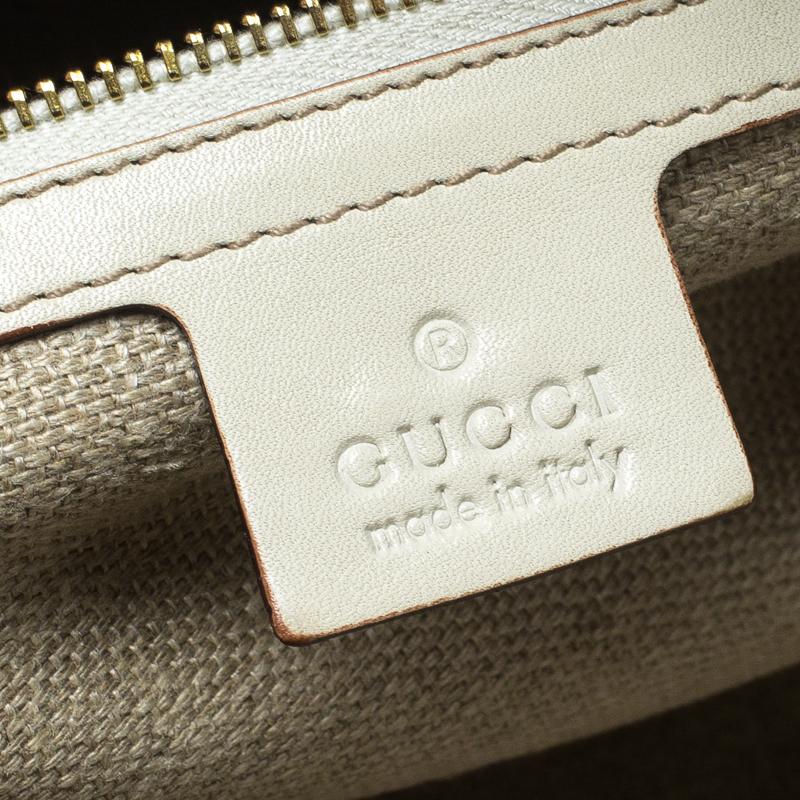 Gucci Beige/Off White GG Suede Boston Bag 4