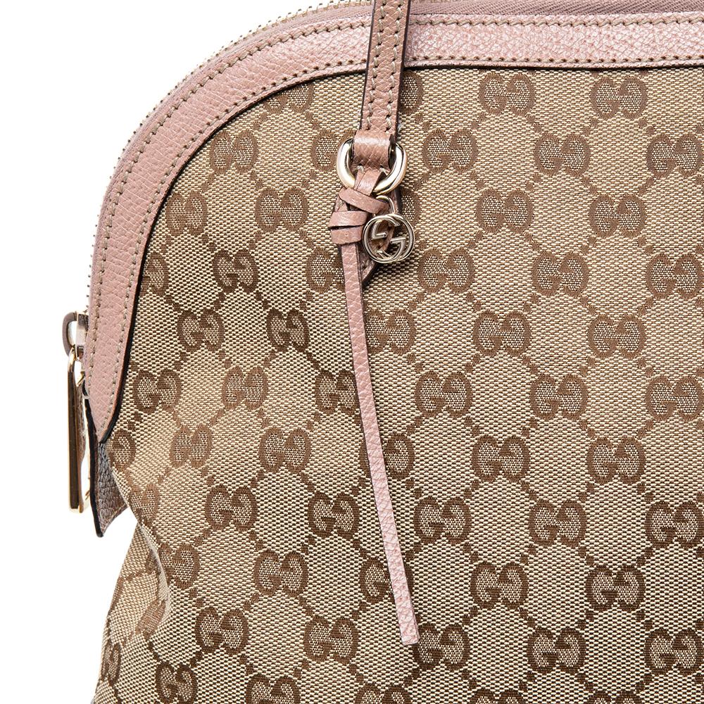 Gucci Beige/Old Rose GG Canvas and Leather Bree Shoulder Bag 8