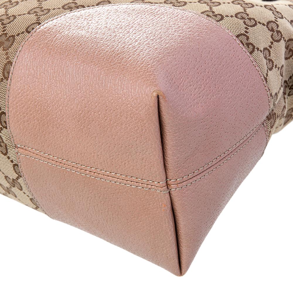 Gucci Beige/Old Rose GG Canvas and Leather Bree Shoulder Bag 1