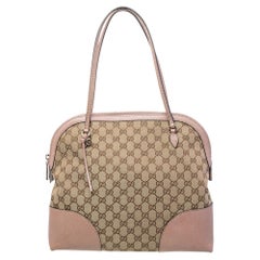 Gucci Beige/Old Rose GG Canvas and Leather Bree Shoulder Bag
