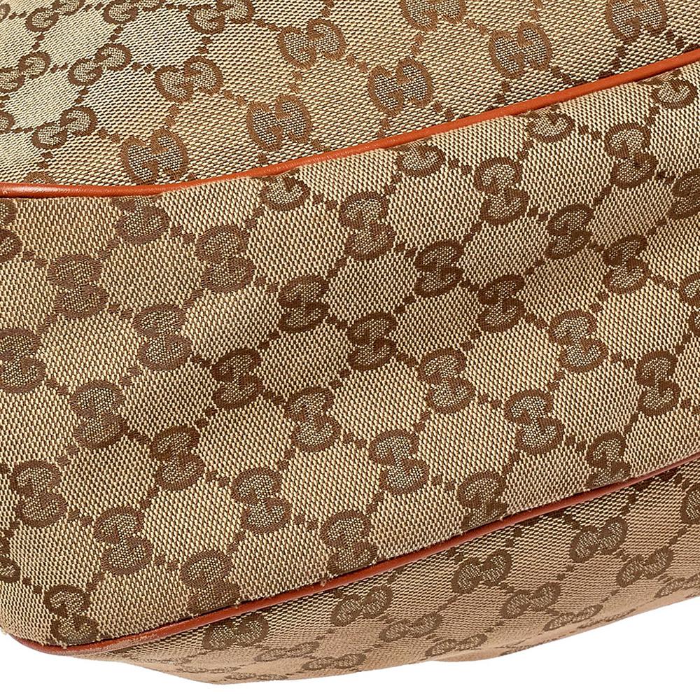 Gucci Beige/Orange GG Canvas and Leather Medium Sukey Messenger Bag 1