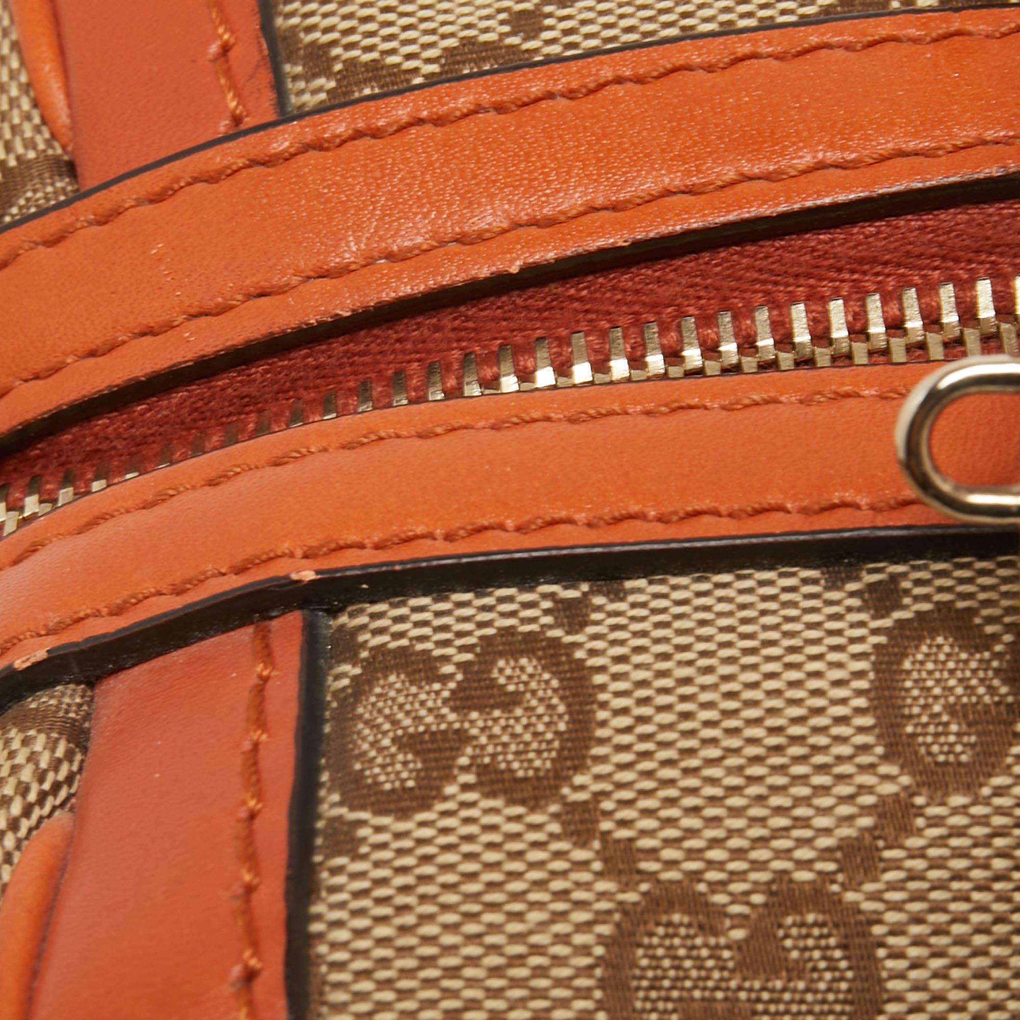 Gucci Beige/Orange GG Canvas and Leather Small Vintage Web Boston Bag 6