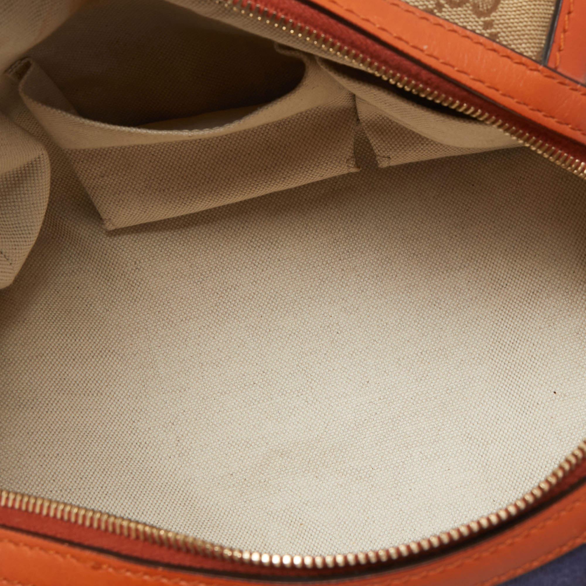 Gucci Beige/Orange GG Canvas and Leather Small Vintage Web Boston Bag 7