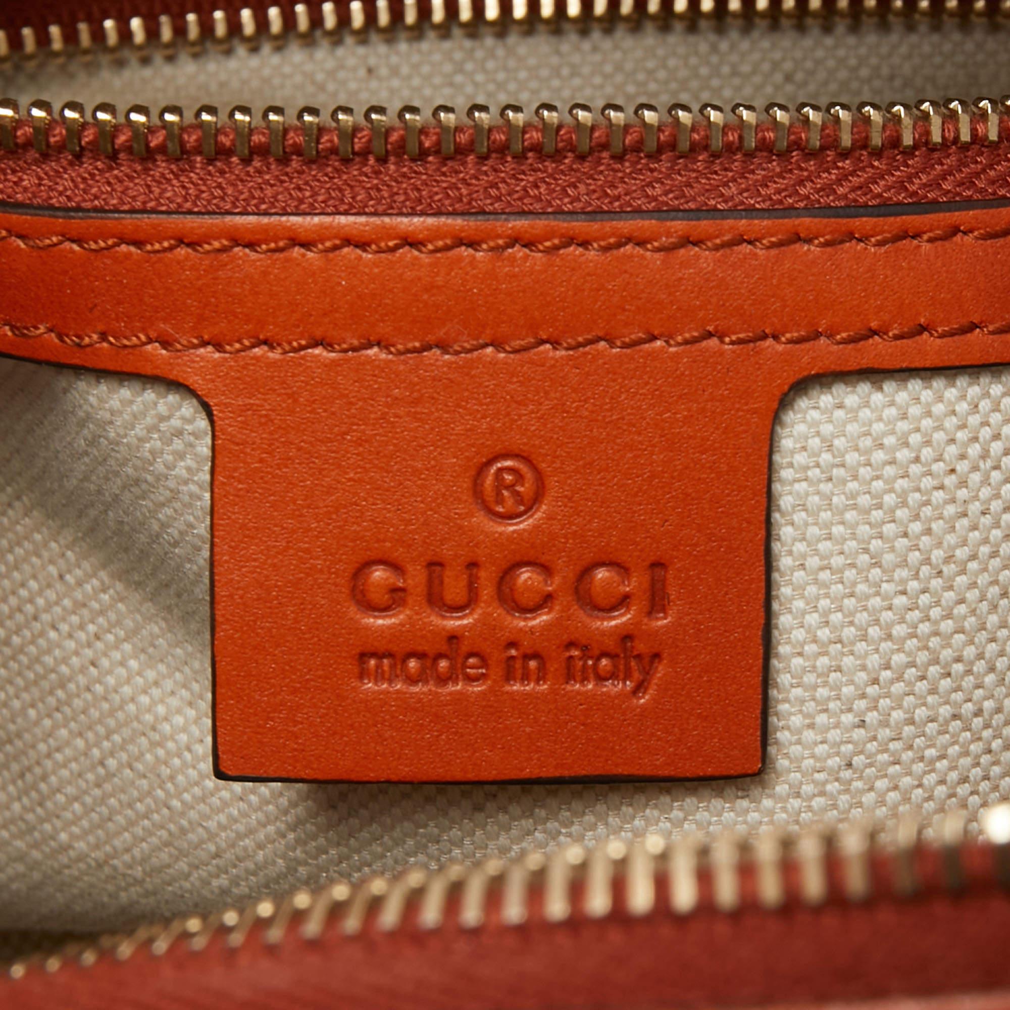Gucci Beige/Orange GG Canvas and Leather Small Vintage Web Boston Bag 9