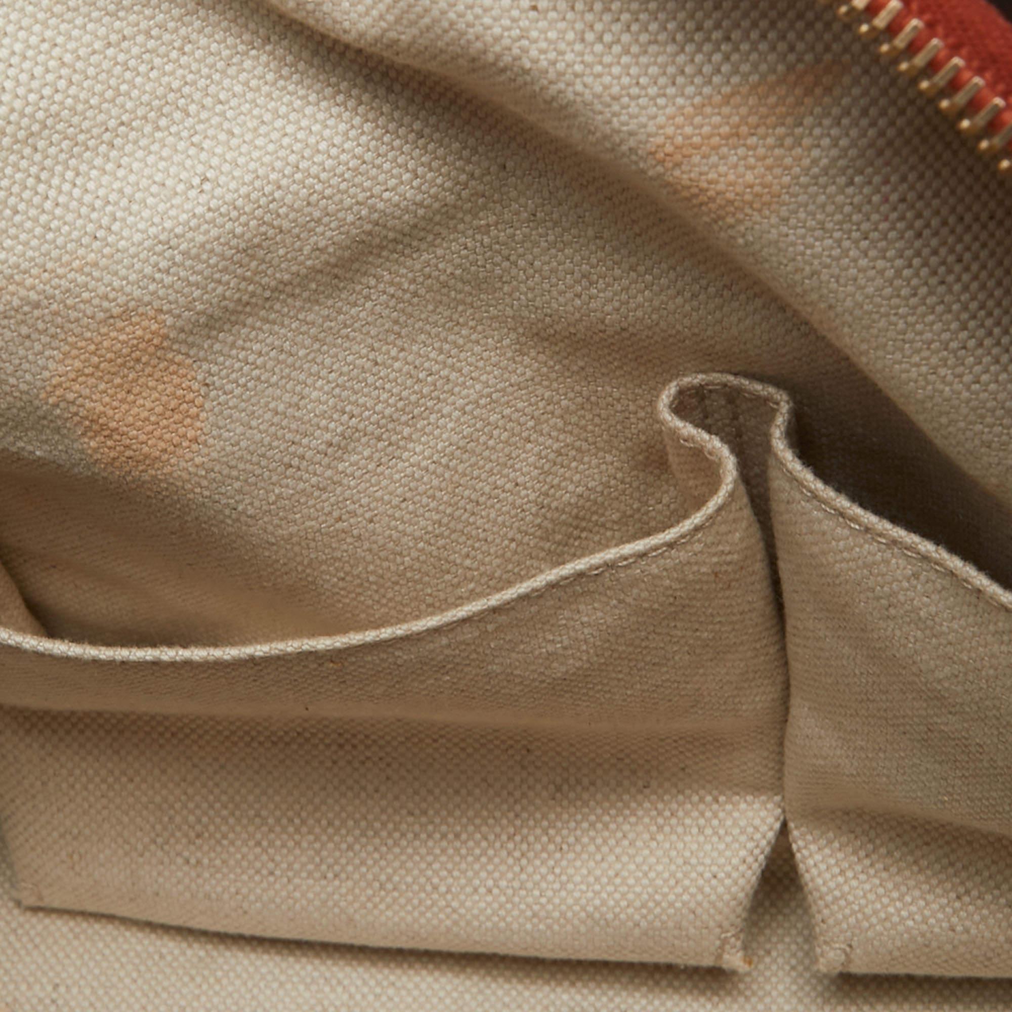 Gucci Beige/Orange GG Canvas and Leather Small Vintage Web Boston Bag 10