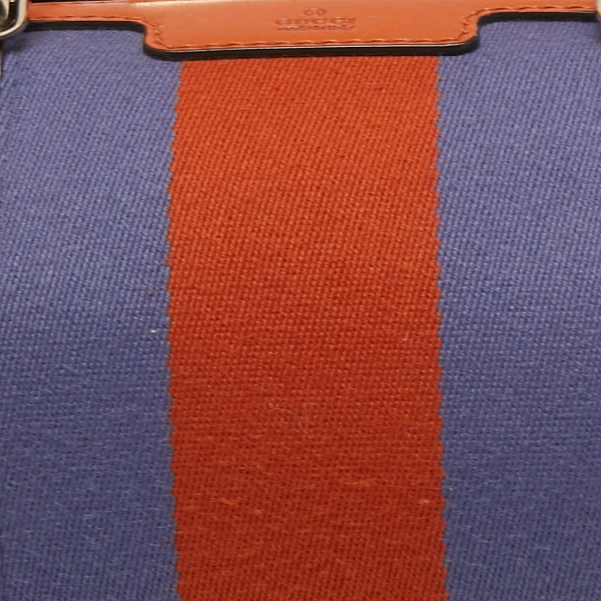 Gucci Beige/Orange GG Canvas and Leather Small Vintage Web Boston Bag 11