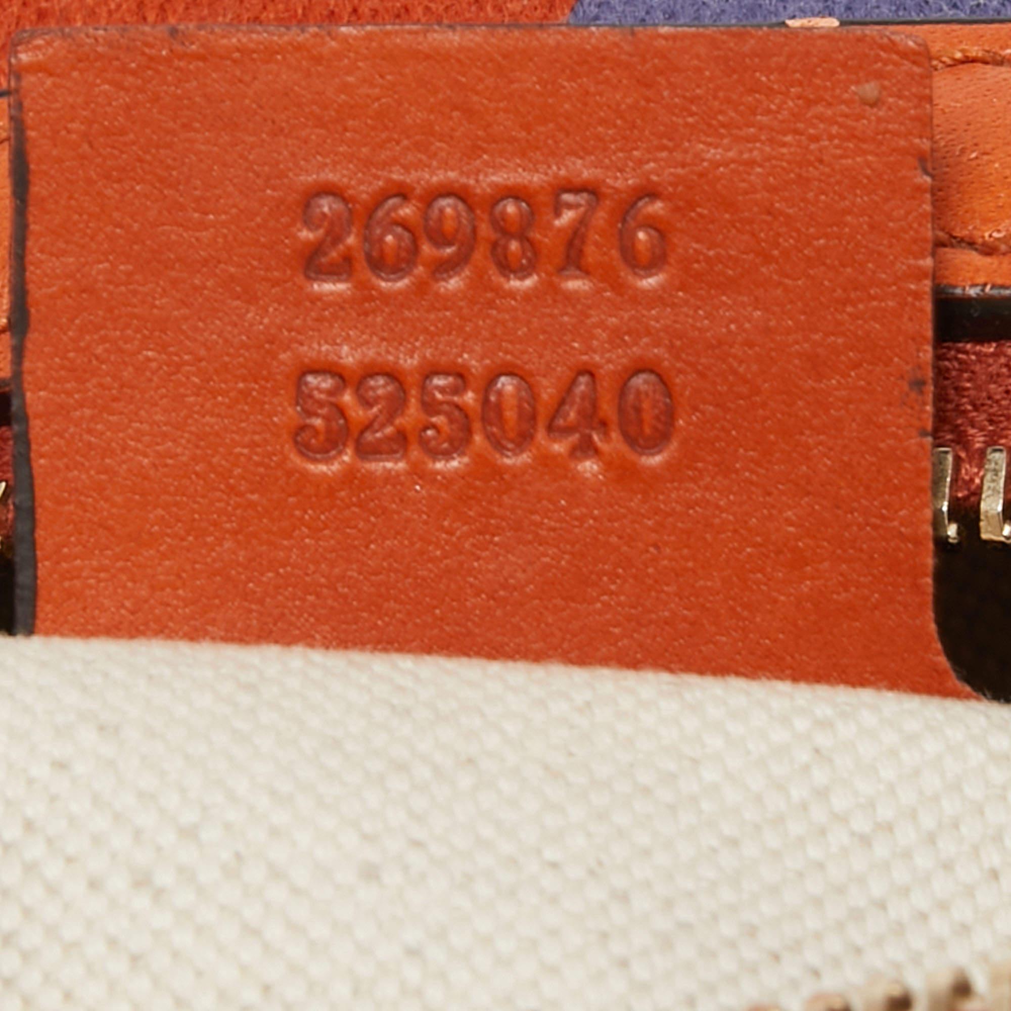 Gucci Beige/Orange GG Canvas and Leather Small Vintage Web Boston Bag 12