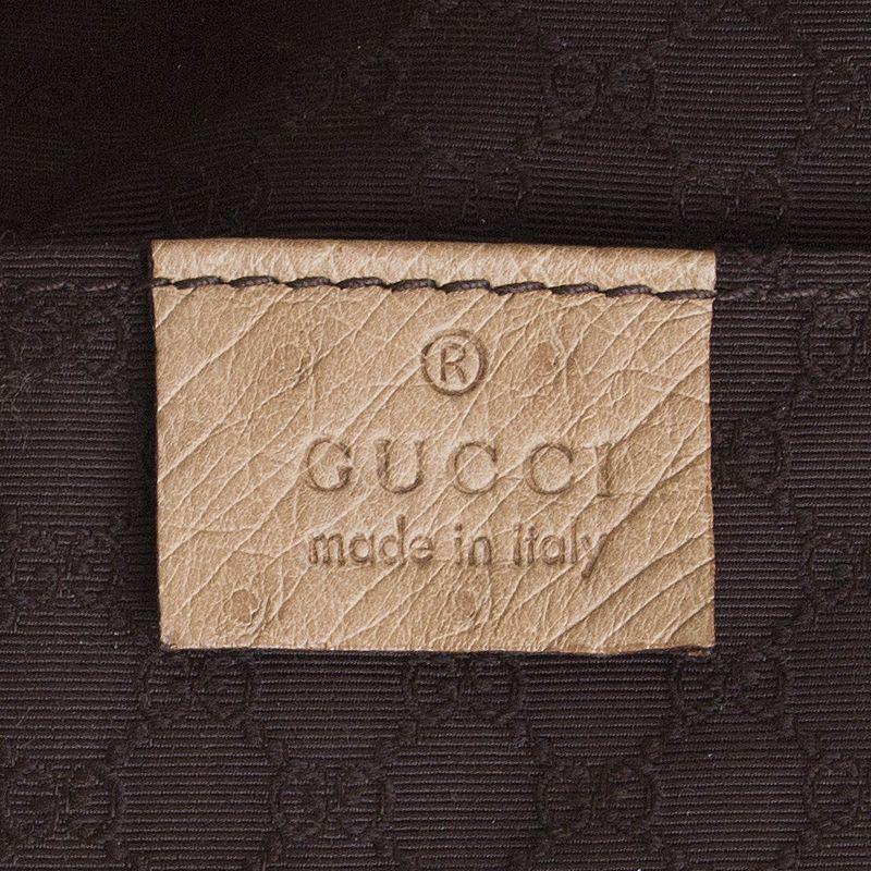 GUCCI beige OSTRICH BAMBOO HANDLE Soft Tote Bag 2