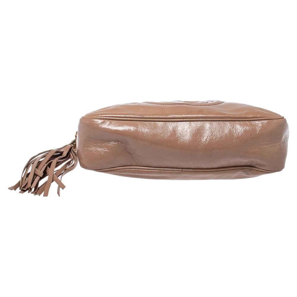 Gucci Beige Patent Leather Large Soho Chain Shoulder Bag 1