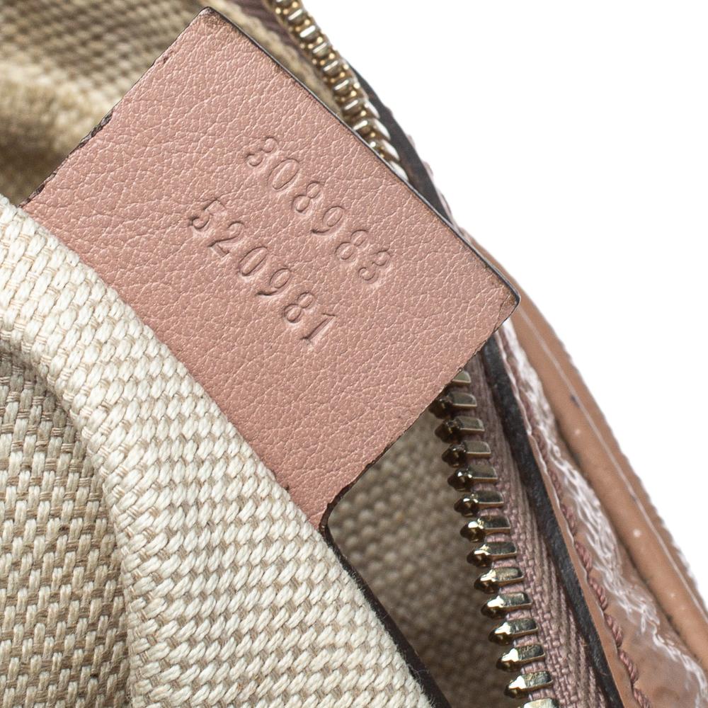 Gucci Beige Patent Leather Large Soho Chain Shoulder Bag 2