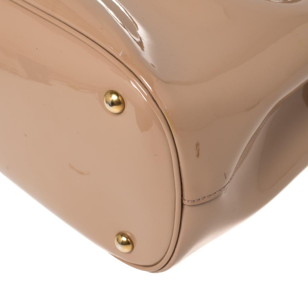 Gucci Beige Patent Leather Medium Bright Bit Tote 6
