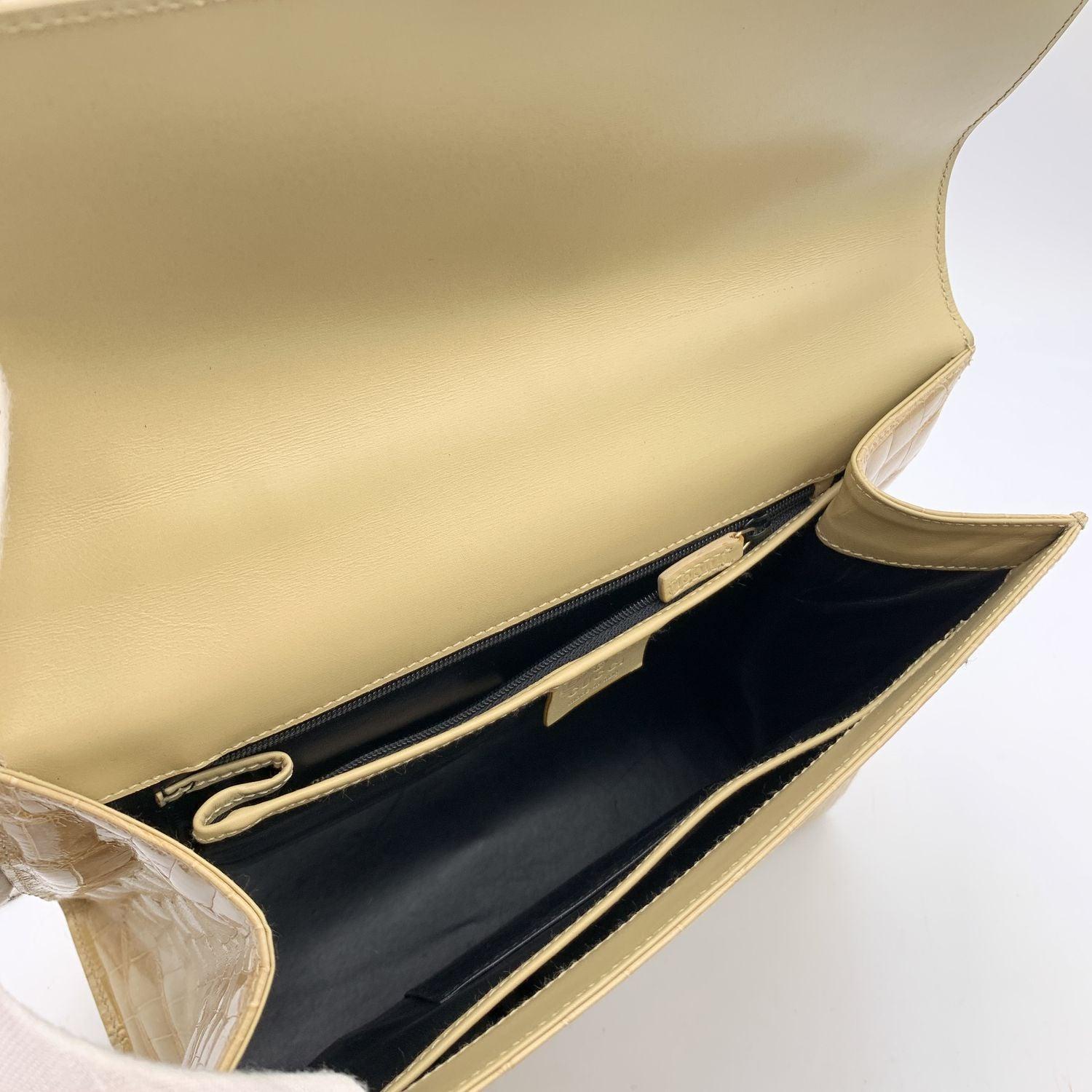 Gucci Beige Patent Leather Satchel Top Handle Bag 3