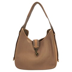 Gucci Beige Perforated Leather Jackie Hobo Shoulder Bag