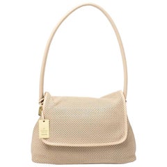 Gucci Beige Perforated Leather Shoulder Bag with Pouch