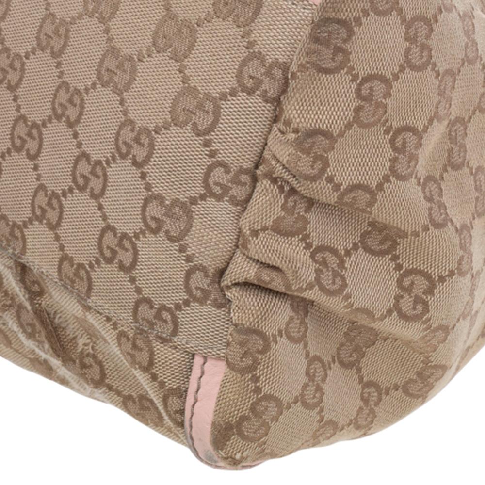 Gucci Beige/ Pink Canvas And Leather Abbey D-Ring Shoulder Bag 5