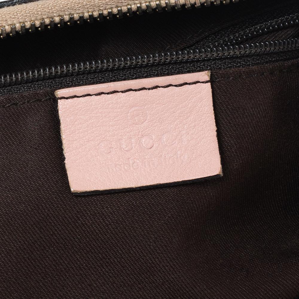 Gucci Beige/ Pink Canvas And Leather Abbey D-Ring Shoulder Bag In Fair Condition In Dubai, Al Qouz 2