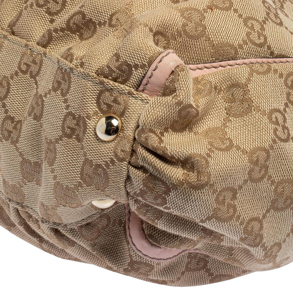 Gucci Beige/Pink GG Canvas and Leather Abbey D-Ring Satchel 1