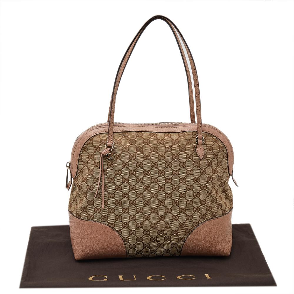 Gucci Beige/Pink GG Canvas And Leather Bree Bag 7