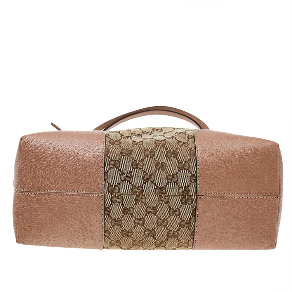 Women's Gucci Beige/Pink GG Canvas And Leather Bree Bag
