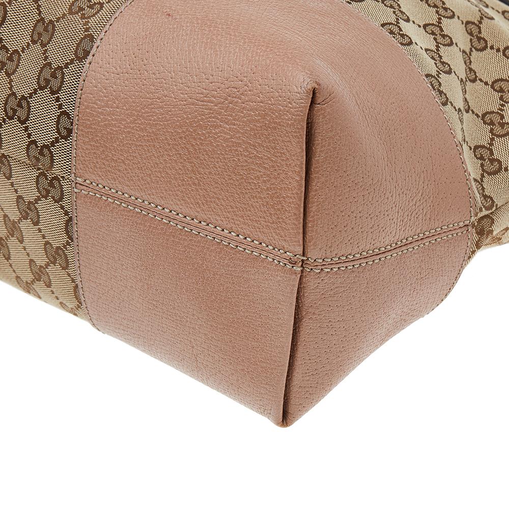 Gucci Beige/Pink GG Canvas And Leather Bree Bag 1