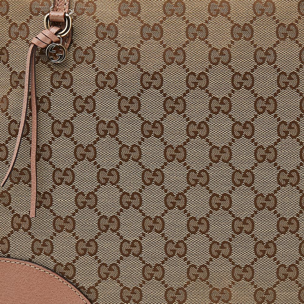 Gucci Beige/Pink GG Canvas And Leather Bree Bag 4